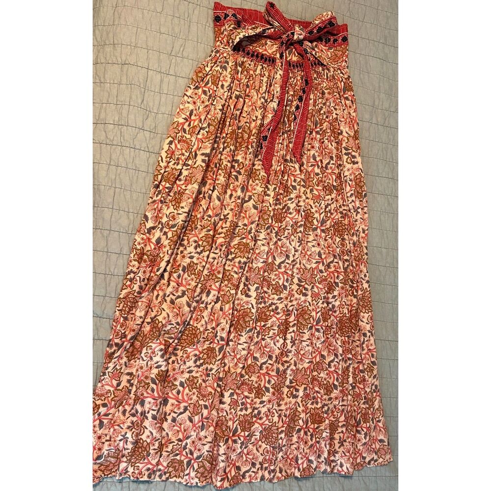 Natalie Martin Women's Pull On Ribbon Waist SKirt Women's Size Large Boho Rare - Picture 2 of 9